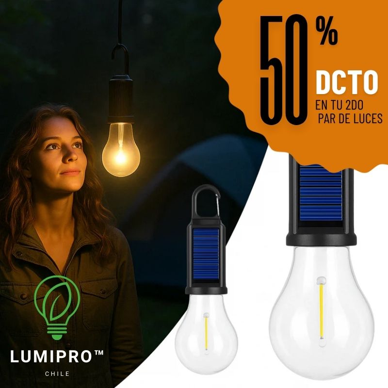 Pack Ampolletas (x2) LumiPro™ Led Solar & USB